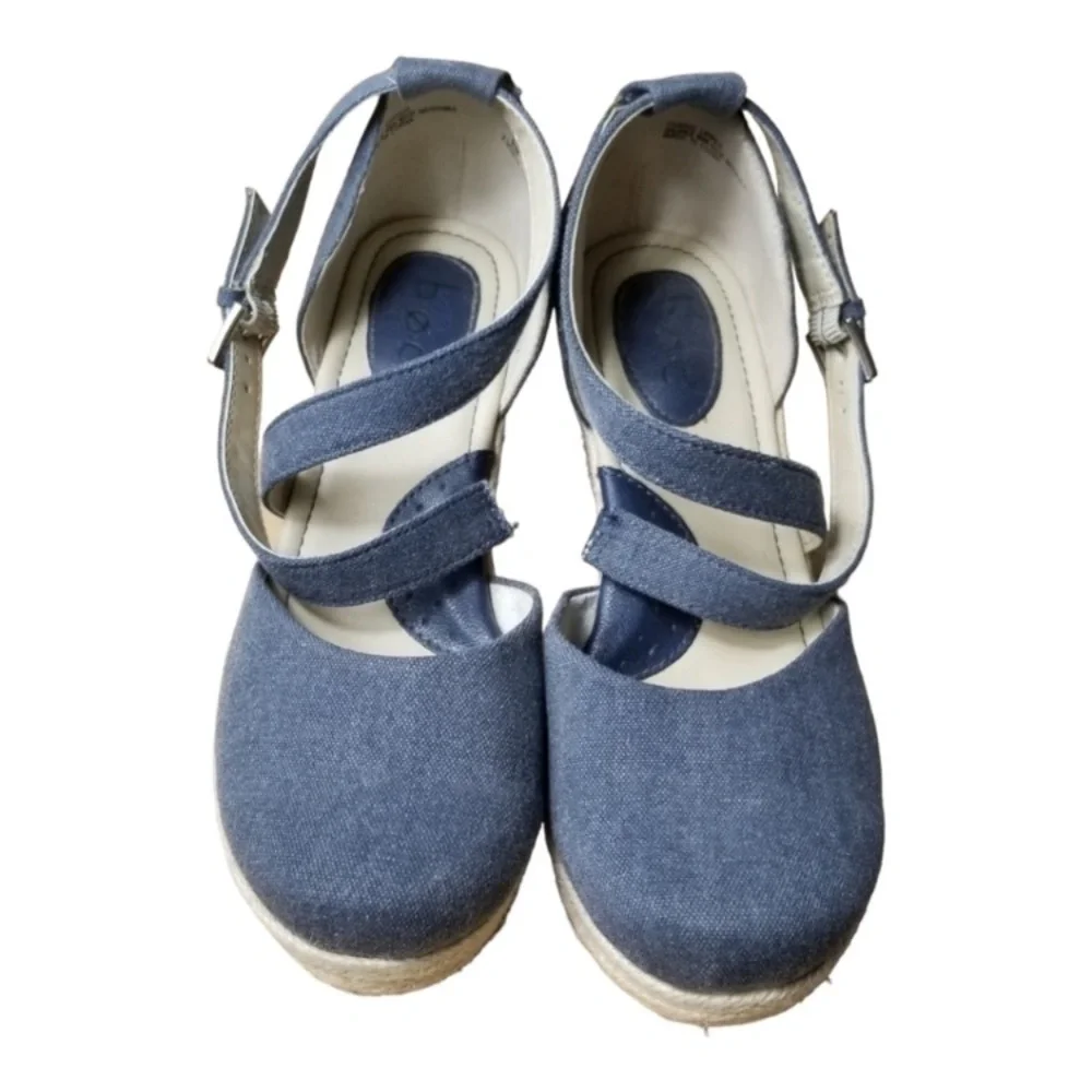 B.o.c Women's Denim Espadrilles Wedge Sandals